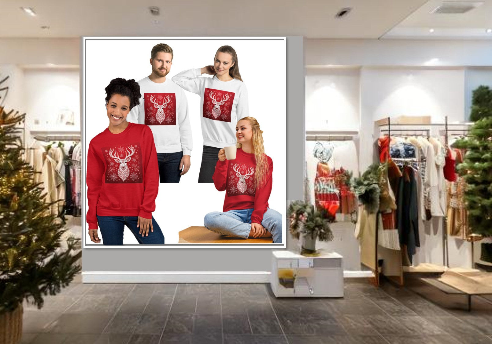 unisex-christmas-sweatshirt-couples-christmas-sweater-red-white-wickedy 1a